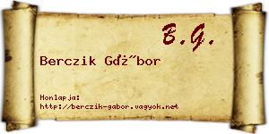 Berczik Gábor névjegykártya