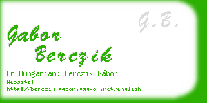 gabor berczik business card